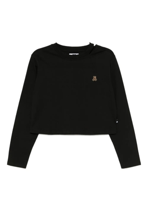 izzue embroidered cut-out T-shirt - Black