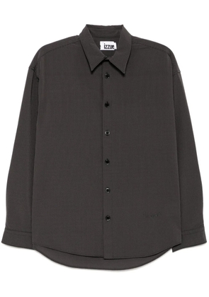 izzue logo-embroidered shirt - Grey