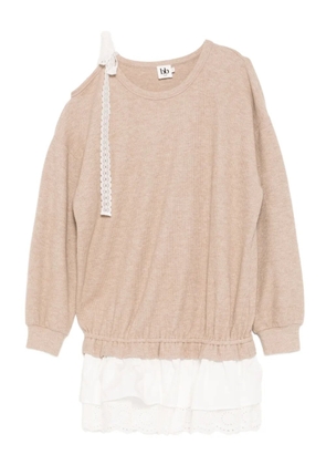 b+ab long-sleeved knitted dress - Neutrals