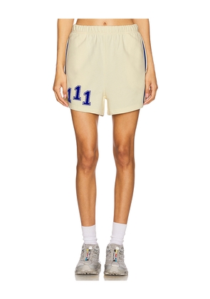 The Mayfair Group Mayfair Athletic Dept Sweatshorts in Yellow,Cream. Size L/XL. Also in M/L, S/M, XS.