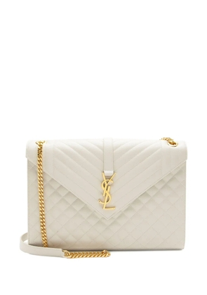 Saint Laurent Pre-Owned 2022 Monogram Matelassé grain shoulder bag - Neutrals