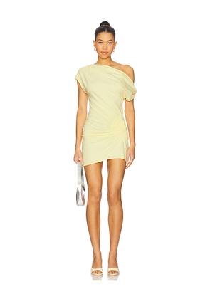 SNDYS Olividae Mini Dress in Lemon. Size L. Also in S, XXL.