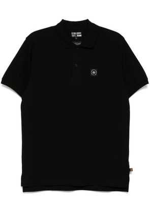 izzue logo-patch polo shirt - Black
