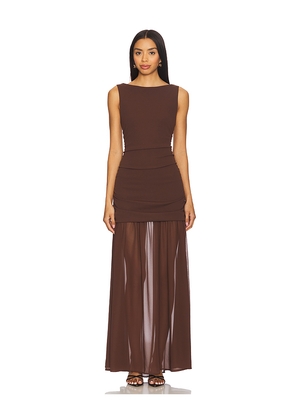 Show Me Your Mumu Aria Maxi Dress in Brown. Size L. Also in M, S, XL, XS.