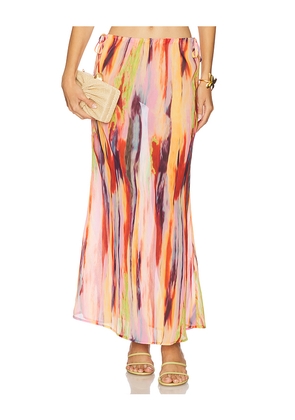 SNDYS St. Barts Maxi Skirt in Peach. Size L. Also in S, XL, XS, XXL.