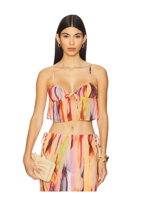 SNDYS St. Barts Tie Up Top in Peach. Size L. Also in M, S, XL, XS, XXL.