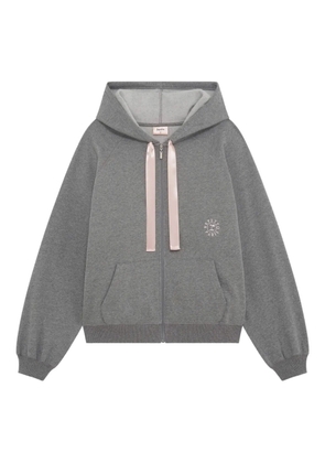Repetto satin-trimmed zip-up hoodie - Grey