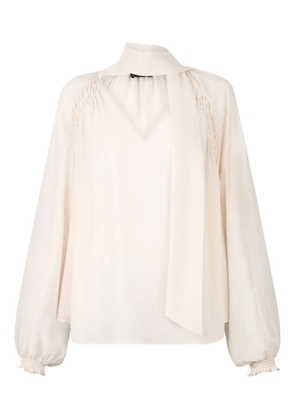 LIU JO raglan-sleeve scarf-collar blouse - White