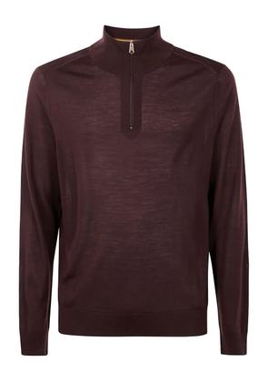 Paul Smith high-neck zip-up sweater - Red