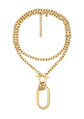 petit moments Large Carabiner Necklace in Metallic Gold.