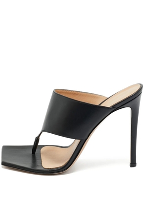 Gianvito Rossi square toe leather slides sandals - Black