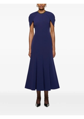 Roland Mouret gathered-shawl midi dress - Blue