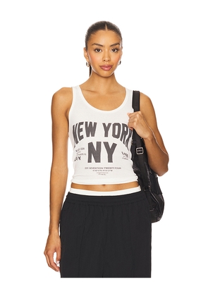 The Laundry Room Welcome To New York Rib Tank Top in White. Size L. Also in M, XL, XS.