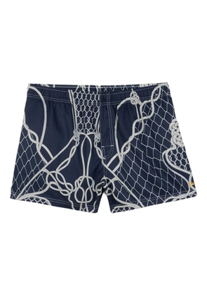 Osklen rope-net print shorts - Blue