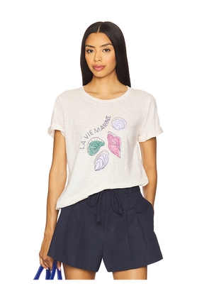 SUNDRY Marine Rolled Sleeve Tee in White. Size L. Also in S, XS.