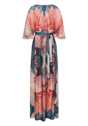 Alberta Ferretti watercolour silk dress - Blue