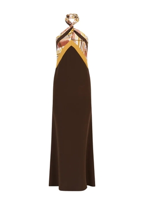 Rosie Assoulin twisted halterneck maxi dress - Brown