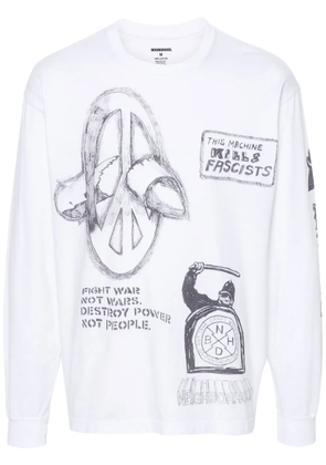 Neighborhood hand-drawn long-sleeved T-shirt - White