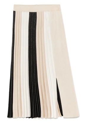 MRZ plissé colourblock midi skirt - Neutrals