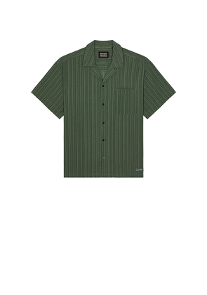 Scotch & Soda Striped Short Sleeved Shirt in Dark Green. Size L. Also in M, S.