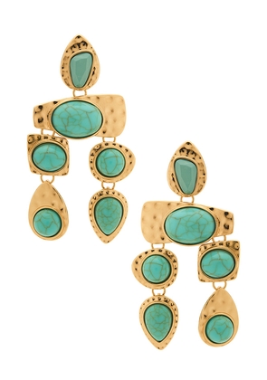 petit moments Multi Stone Earrings in Metallic Gold.