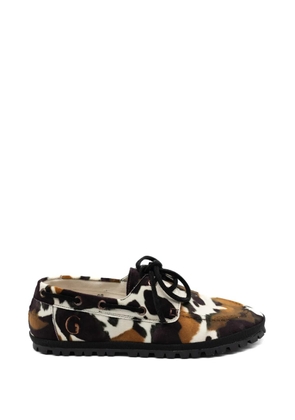 Gondolina rodeo cow-print boat shoes - Brown
