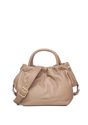 BIASIA gathered leather tote bag - Neutrals
