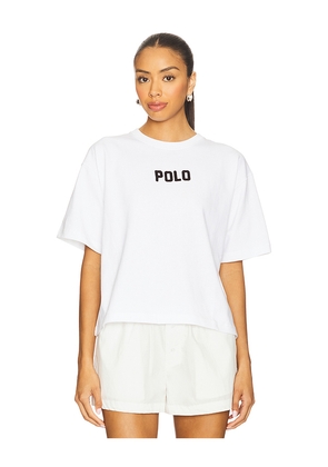 Polo Ralph Lauren Logo Cotton Jersey Crewneck Tee in White. Size L. Also in XL, XS.