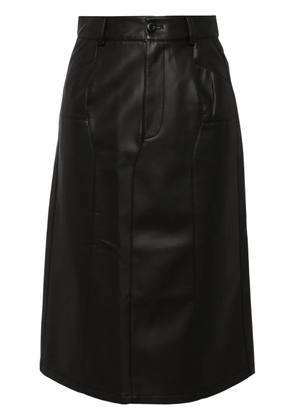izzue faux leather midi skirt - Black