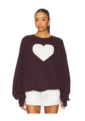 The Laundry Room Rhinestone Heart Jump Jumper in Burgundy. Size M. Also in S, XS.