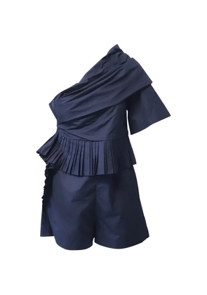 Chloé Vintage asymmetrical pleated playsuit - Blue