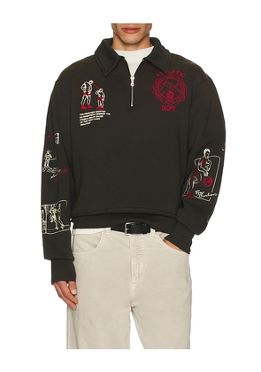 Samuel Zelig Varsity 1/4 Zip Sweater in Brown. Size L. Also in M, S, XL/1X, XXL/2X.