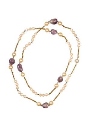 CHANEL Pre-Owned 2001 faux-pearls sautoir necklace - Gold