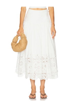 REVOLVE x JJ Wrap Skirt in White. Size L. Also in M, S.