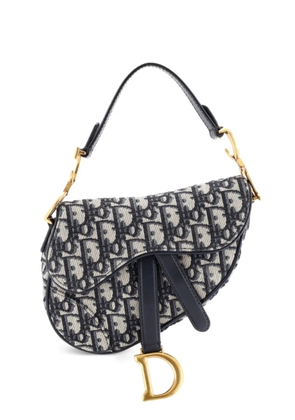 Christian Dior Pre-Owned Saddle Handbag Oblique Canvas Mini shoulder bag - Blue