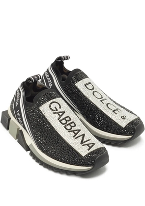 Dolce & Gabbana Pre-Owned knitted crystal-embellished sneakers - Black