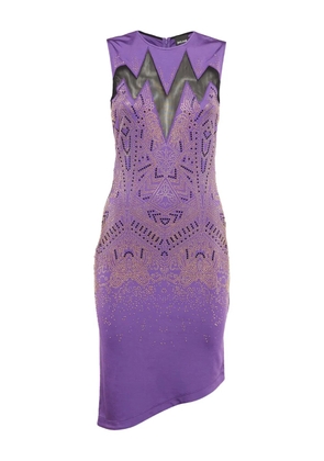 Just Cavalli Vintage Pre-owned asymmetric rhinestone-embellished dress - Purple