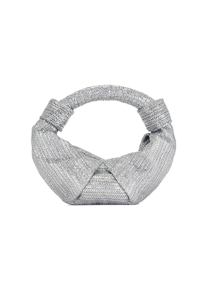 SIMONMILLER Lopsy Bag in Metallic Silver.