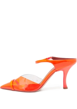 Malone Souliers 85mm transparent panel pointed-toe mules - Orange