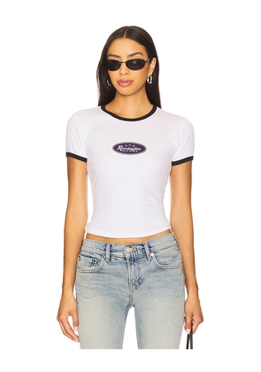 Remington Stone Star Baby Tee in White. Size L. Also in M, S, XS.