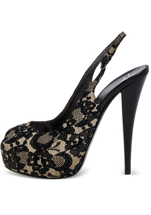 Giuseppe Zanotti Vintage Pre-owned 140mm lace slingback pumps - Black