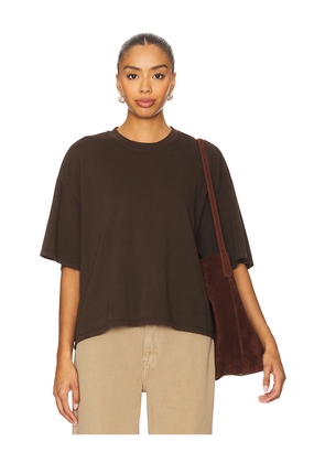 SPRWMN Oversized Boxy T Shirt in Chocolate. Size L. Also in M, S, XS.