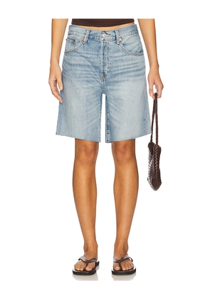 RE/DONE 90s Comfy Short in Blue. Size 24. Also in 25, 26, 27, 28, 31, 32.