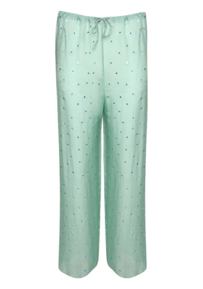 Oséree Gem Pants embellished straight-leg trousers - Green
