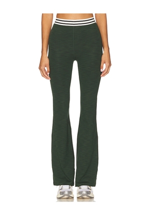 Splits59 Raquel Active Rib Flare Legging in Dark Green. Size L. Also in S, XL, XS.