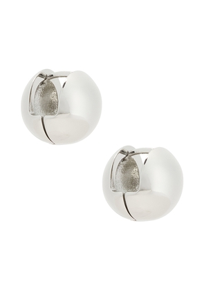 Roxanne Assoulin Baby Ball Earrings in Metallic Silver.