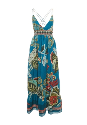 RED Valentino floral-print midi dress - Blue
