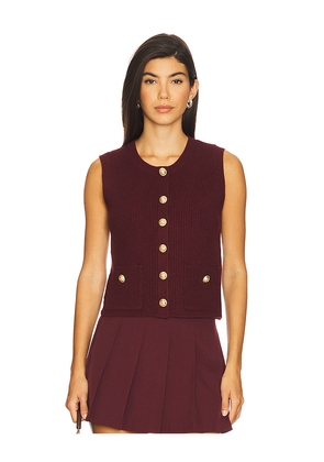 Steve Madden Aliya Sweater Vest in Wine. Size L. Also in M, S, XL, XS.
