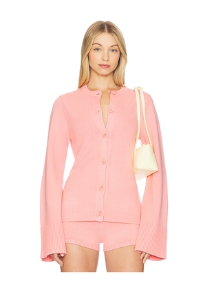 SEROYA Tira Knit Cardigan in Pink. Size M. Also in S, XS, XXS.