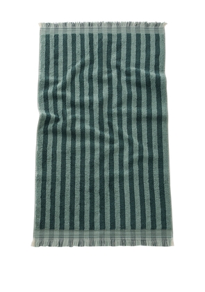 Piglet in Bed Pembroke Stripe Bath Towel in Dark Green.